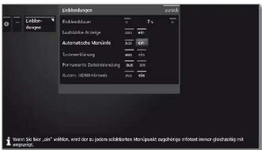 LOEWE Reference LD 46 - Automatische Info-Anzeige dauerhaft ein- oder ausblenden - 2
