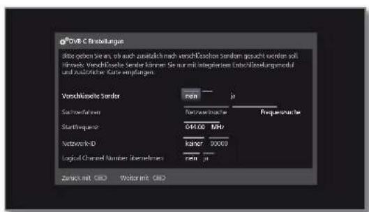 LOEWE Reference LD 46 - Einstellmöglichkeiten für den DVB-C-Empfang: - 4