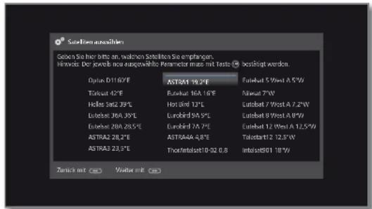 LOEWE Reference LD 40 - Einstellmöglichkeiten für die Satellitenanlage (Einzel-Satellit): - 1