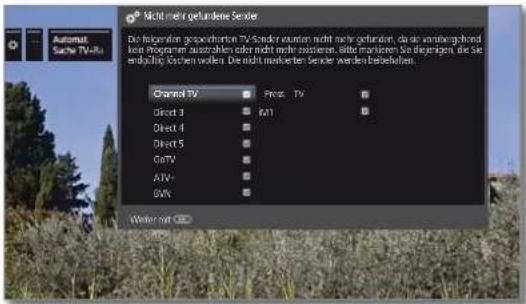 LOEWE Reference LD 40 - Sender suchen/aktualisieren – Behandlung von neuen und nicht mehr gefundenen Sendern - 8