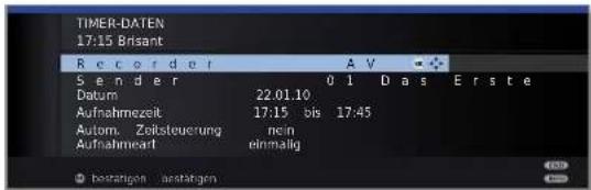 LOEWE Individual 55 Compose LED 400 - Eingabe der Timer-Daten - 1
