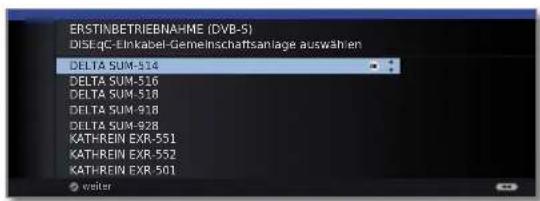 LOEWE Individual 55 Compose LED 400 - Einstellmöglichkeiten für die Satellitenanlage (DiSEqC-Einkabel-Gemeinschaftsanlage): - 1