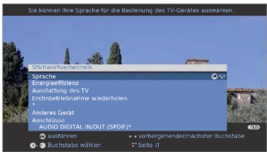 LOEWE Individual 46 selection Full HD 100 - Ein Stichwortverzeichnis im TV-Gerät - 1