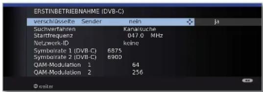 LOEWE Individual 46 Selection LED 200 - Einstellmöglichkeiten für den DVB-C-Empfang: - 2