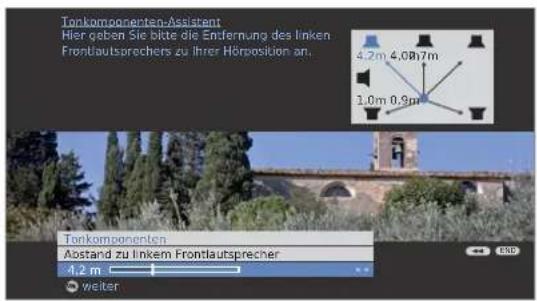 LOEWE Individual 46 Compose 100 - OK Weiter zur Einstellung Abstand zu linkem Frontlautsprecher. - 1
