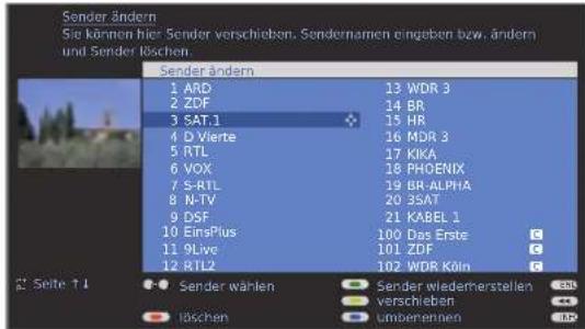 LOEWE Individual 40 Compose Full HD 100 - Sender ändern – löschen, verschieben, umbenennen, wiederherstellen - 3