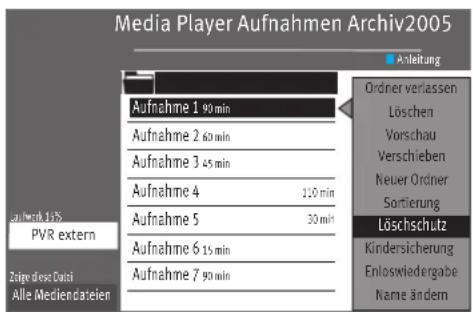 METZ Primus - Löschen einer Aufnahme - 3