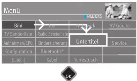METZ Primus - Untertitel generell ein- oder ausschalten - 1
