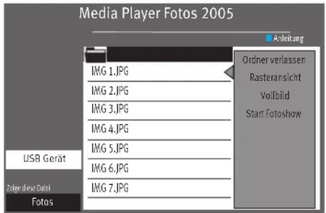 METZ Primus - Bedienung des Media Player - 1