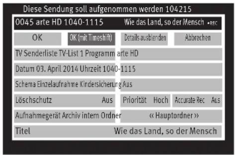 METZ Primus - Sendung als Aufnahmenserie für die Aufnahme programmieren - 3