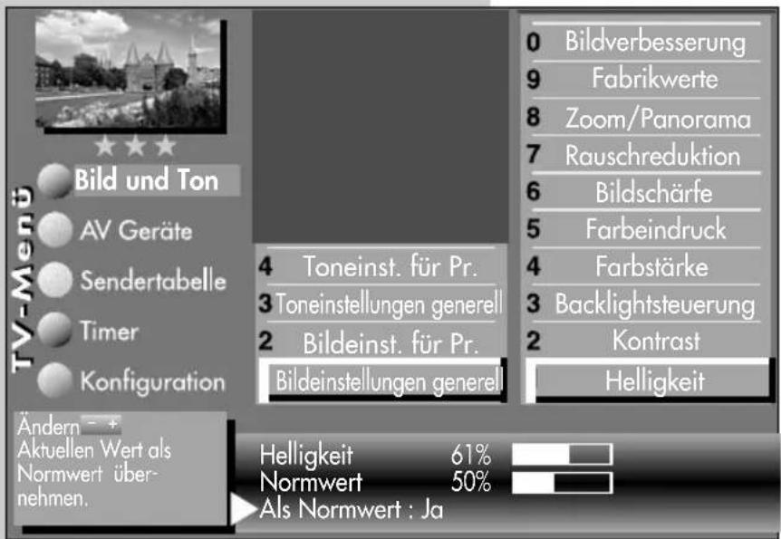 METZ Milos 26 - Bildeinstellungen aufrufen: - 1