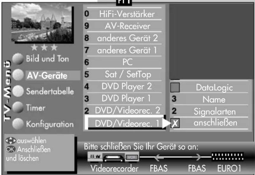 METZ Milos 26 - AV-Gerät am TV-Gerät anmelden - 2