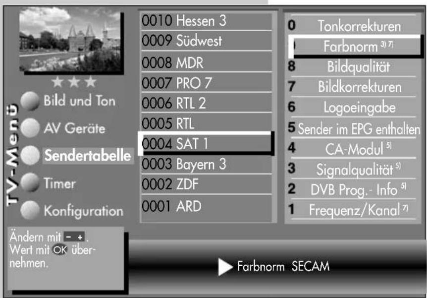 METZ Milos 26 - Farbnorm einstellen - 1