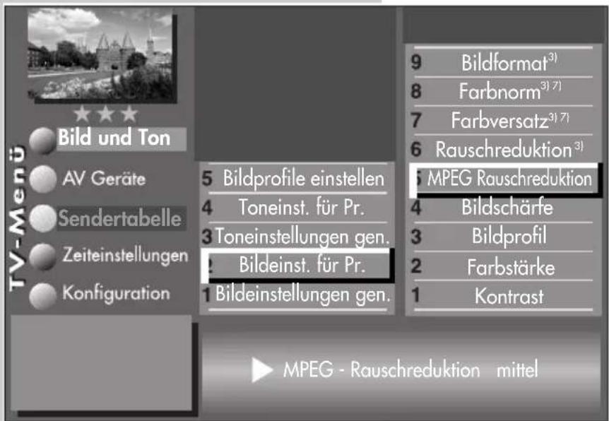 METZ Linea LED 100 - MPEG-Rauschreduktion einstellen - 1