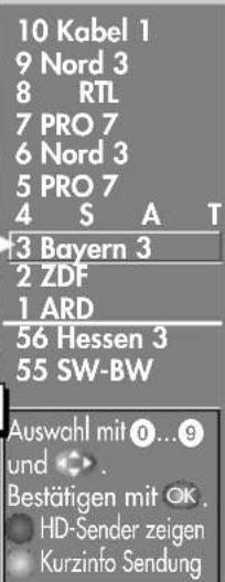 METZ Linea FHDTV 100 - Programmwahl über Programmtabelle - 2