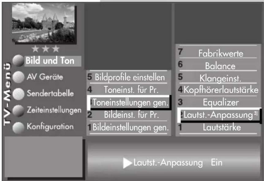 METZ Linea FHDTV 100 - Lautst.-Anpassung aufrufen - 2