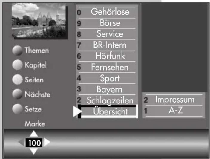 METZ Linea FHDTV 100 - Videotext aufrufen: - 1