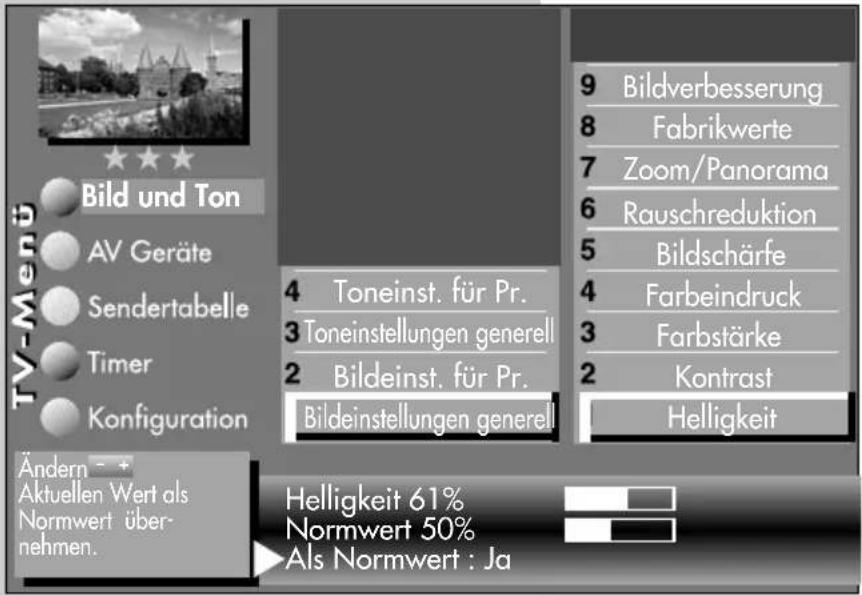 METZ Clarus - Bildeinstellungen aufrufen: - 1