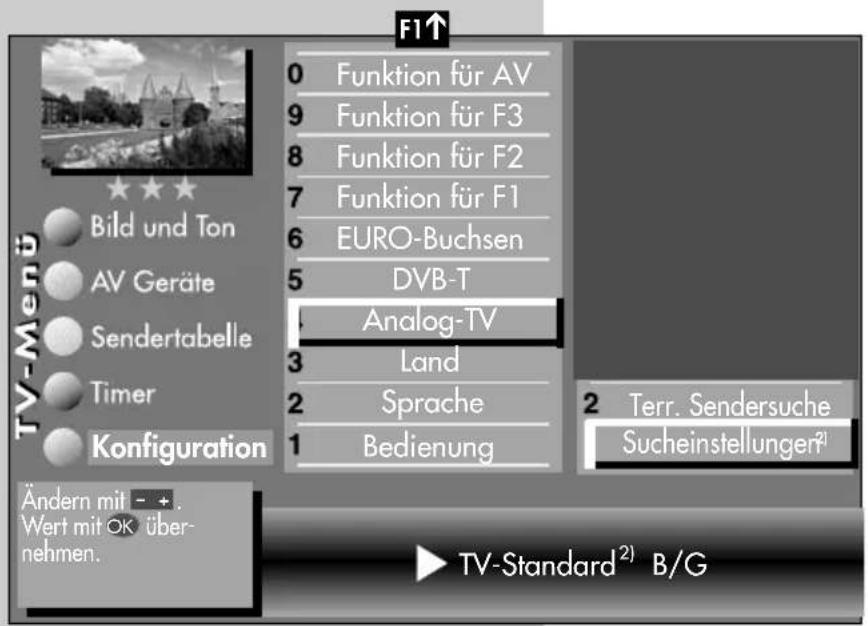 METZ Clarus - TV-Standard 2) einstellen - 1