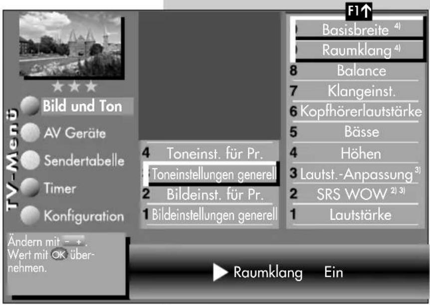 METZ Clarus - Basisbreite / Raumklang aufrufen: - 1