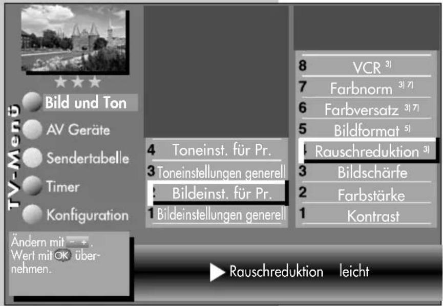 METZ Clarus - Bildeinstellungen für Prog. über TV-Menü - 4