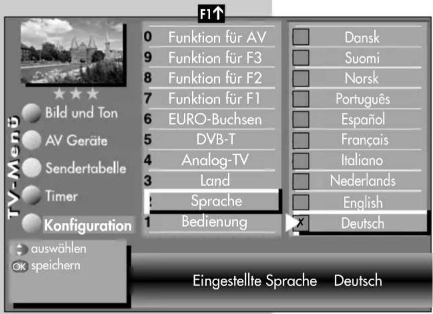 METZ Clarus - Sprachwahl im TV-Menü - 1