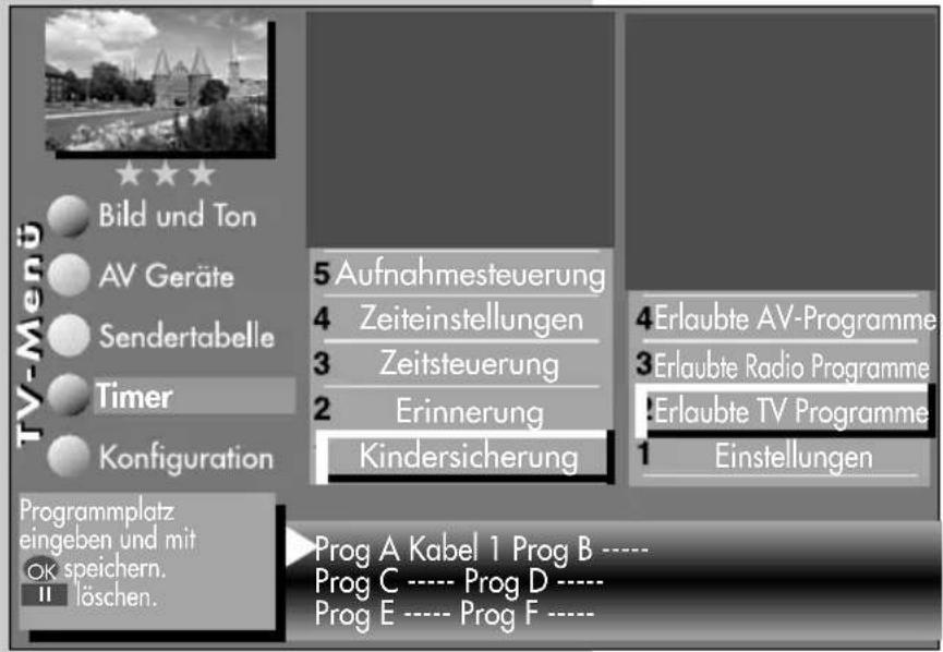 METZ Clarus - b) Erlaubte Programme: - 1