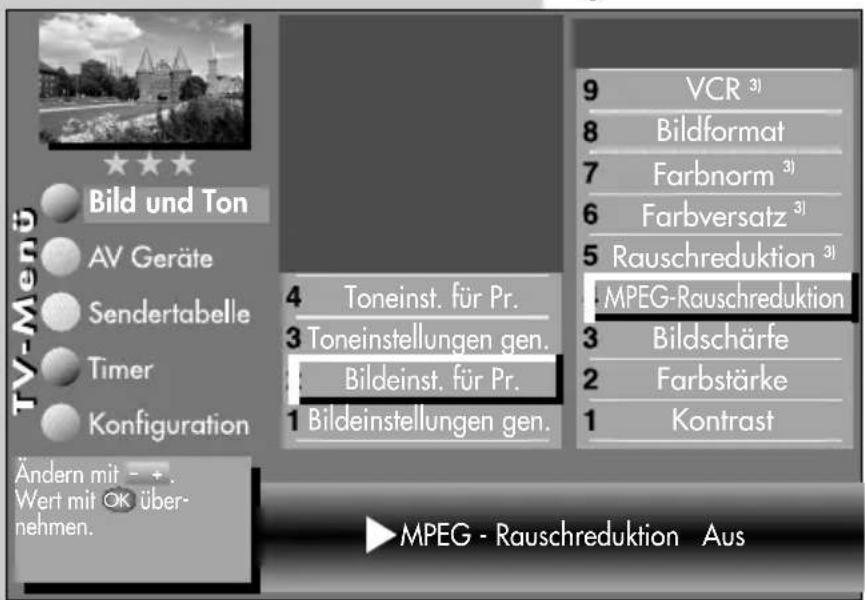 METZ Carat 32-70 - MPEG-Rauschreduktion bei Anschluss von AV-Geräten - 1