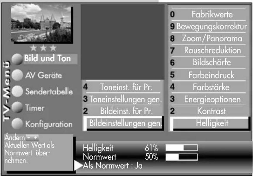 METZ Linus 32 HDTV 100 - Bildeinstellungen aufrufen: - 1