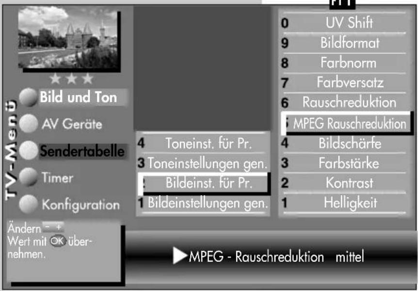 METZ Linus 32 HDTV 100 - MPEG-Rauschreduktion einstellen: - 1