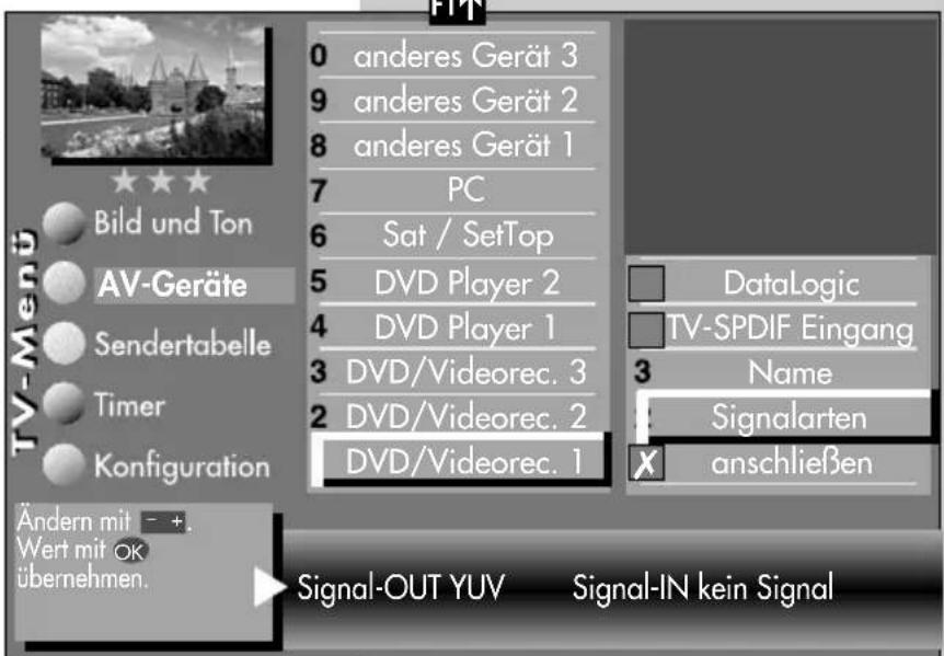 METZ Linus 32 HDTV 100 - Signalart YUV einstellen - 1