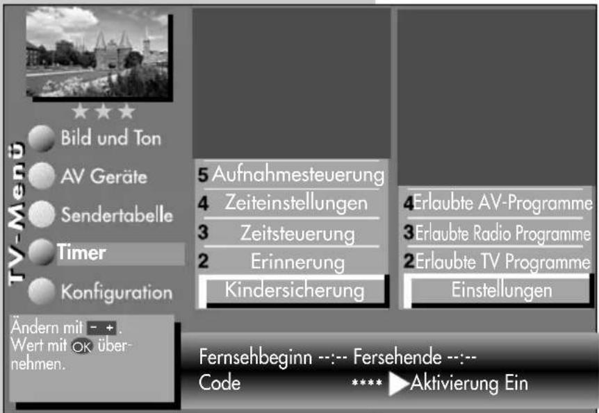 METZ Linus 32 HDTV 100 - a) Kindersicherung einschalten - 1