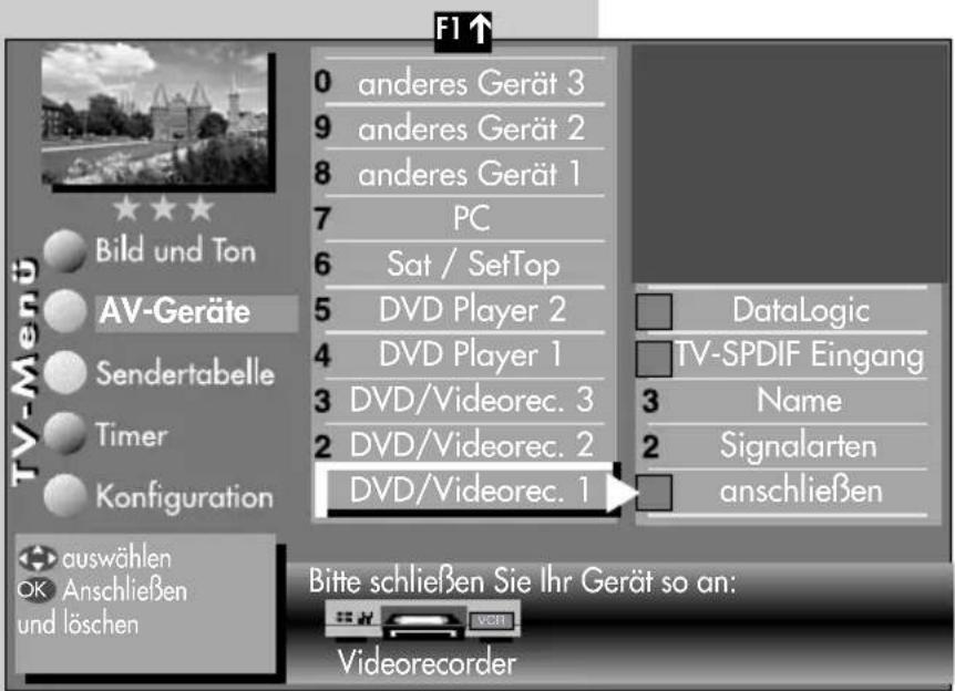 METZ Linus 32 HDTV 100 - AV-Gerät am TV-Gerät abmelden bzw. entfernen - 1