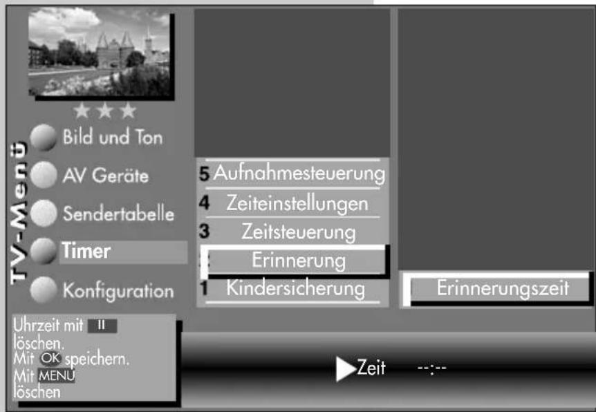 METZ Linus 32 HDTV 100 - Erinnerungszeit einstellen - 1