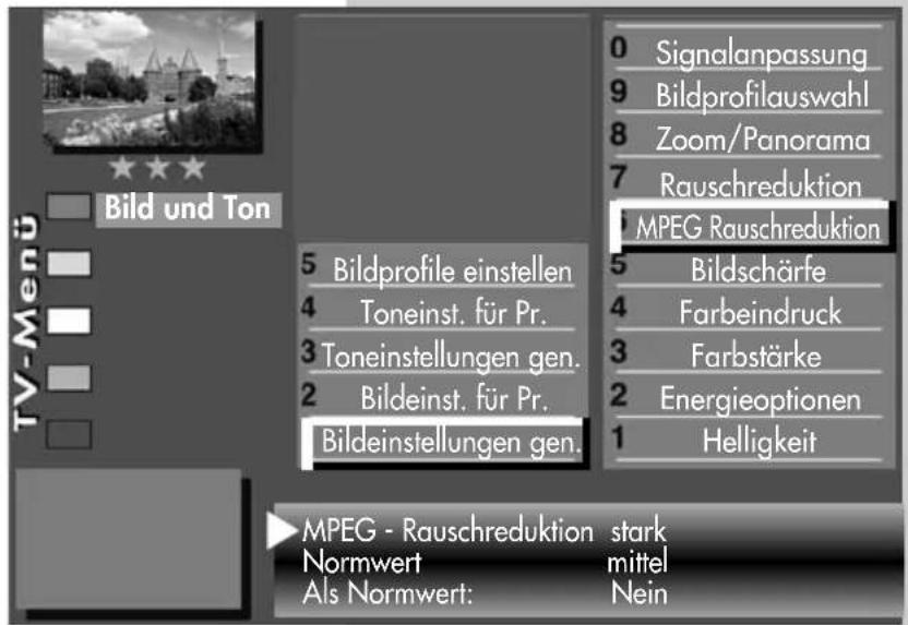 METZ Caleo - MPEG-Rauschreduktion einstellen: - 1