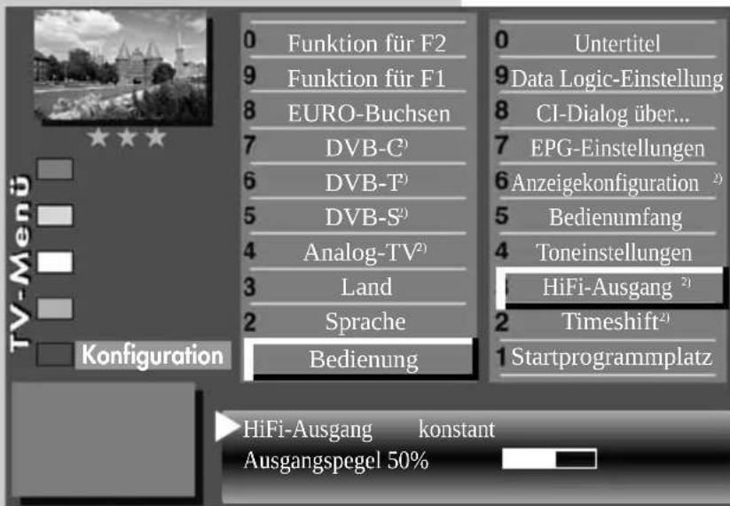 METZ Caleo - HiFi-Ausgang einstellen - 1