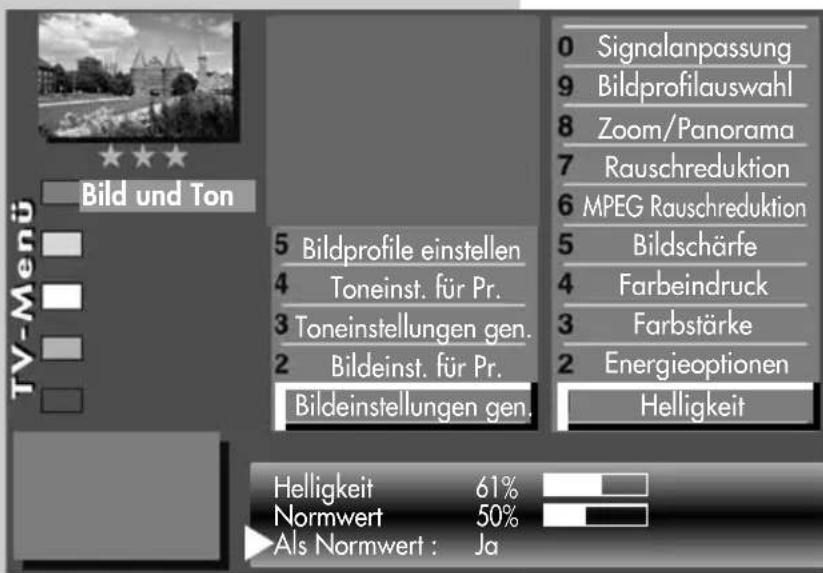 METZ Aurus - Bildeinstellungen aufrufen: - 1