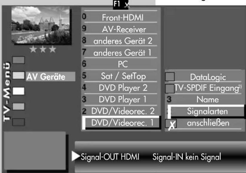 METZ Taros - Signalart DVI oder HDMI einstellen - 1