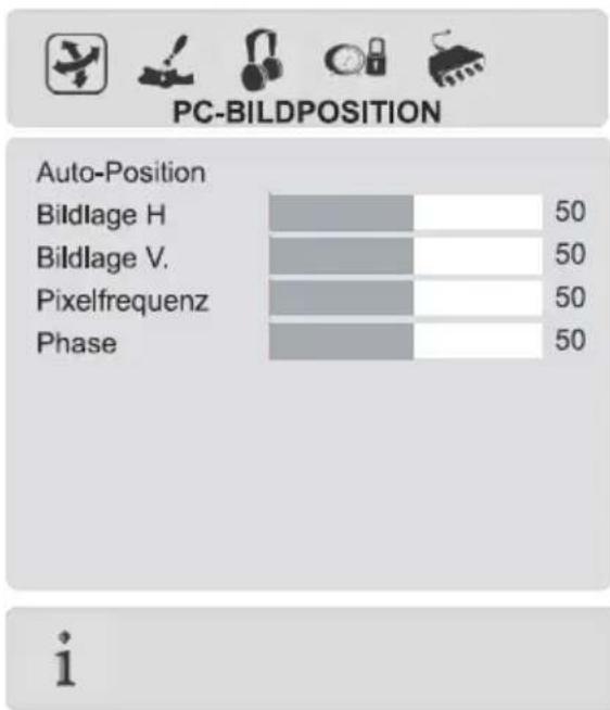 Finlux 32FL745 - PC-Bildpositionsmenü - 1