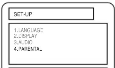 SET-UP 1. LANGUAGE 2. DISPLAY 3. AUDIO 4. PARENTAL