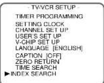 SYLVANIA 6727DB - Select "INDEX SEARCH" - 1