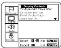 SYLVANIA 6727DB - Press the ▲/▼ buttons to select Display and then press the ENTER button. - 1