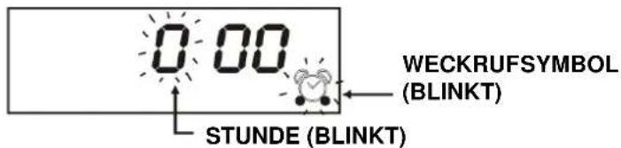 0:00 STUNDE (BLINKT) WECKRUFSYMBOL (BLINKT)