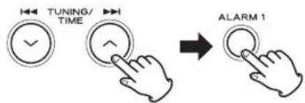 TUNING/ TIME ALARM 1