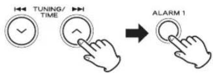 TUNING/ TIME ALARM 1