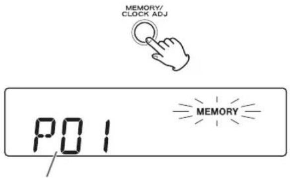 MEMORY/ CLOCK ADJ P01 MEMORY