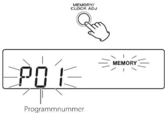 MEMORY/ CLOCK ADJ P01 MEMORY Programmnummer
