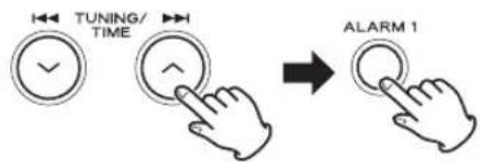 TUNING/ TIME ALARM 1