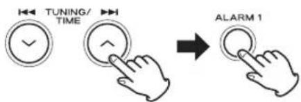 TUNING/ TIME ALARM 1