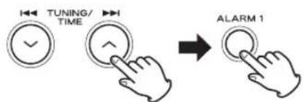 TUNING/ TIME ALARM 1